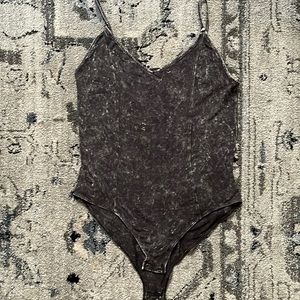 A&E soft and sexy grey marble body suit with open back